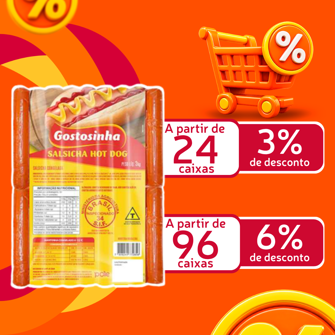 Salsicha Hot Dog Cong 3kg - Gostosinha